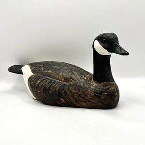 Vintage Hand-Carved Wood Duck by R.A. Hill (1988)